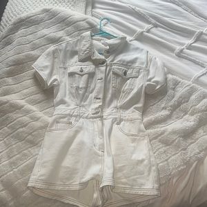 Lelis white denim romper